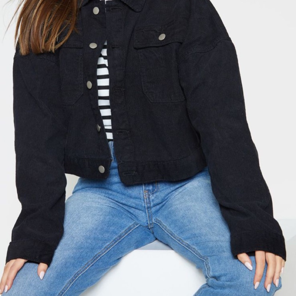 Black Cord Denim Jacket